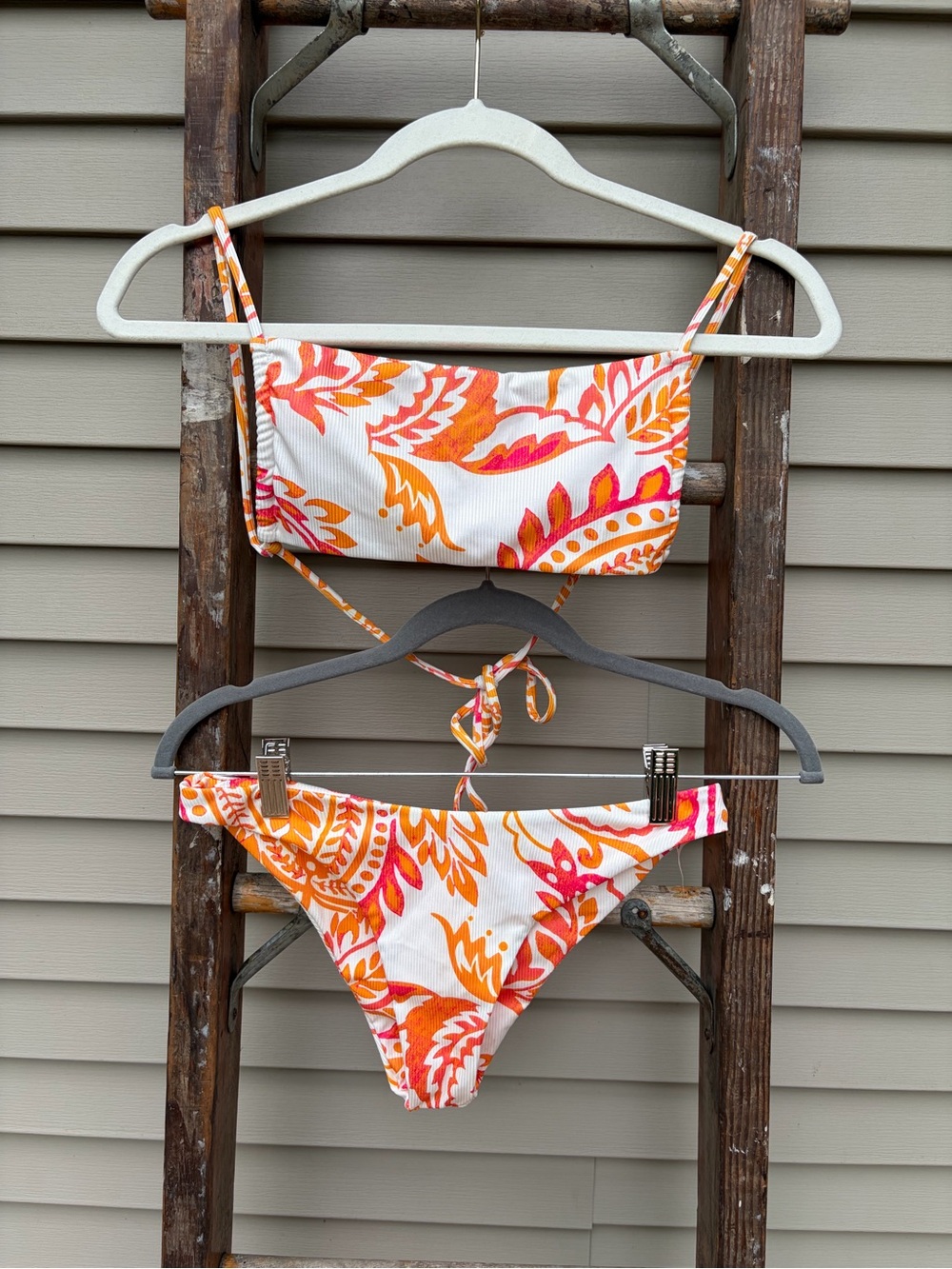Floral Orange & Pink size small Two-Piece Bikini Set